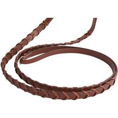 Huntley Equestrian Grooming & Care Huntley Equestrian Fancy-Stitched Square Raised Laced Reins, Full, Nut Color