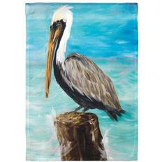 Dicksons Perched Grey Pelican 8 18.3 Large Garden Flag