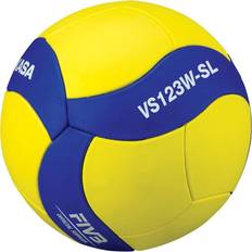 Mikasa Volleyball Mikasa VS123WSL Size 5 Official Super Lightweight Training Volleyball, Yellow/Blue