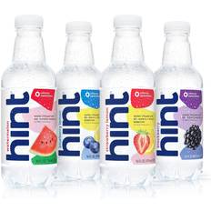 Bottled Water Hint Water White Variety Pack Watermelon Blackberry Blueberry Lemon Strawberry Lemon Count