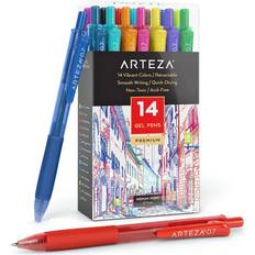 Arteza retractable gel ink pens bright colors set of 14