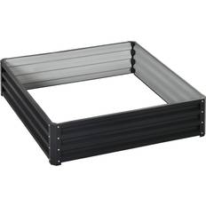 OutSunny Outdoor Planter Boxes OutSunny 4' 1' Galvanized Raised Garden Bed, Planter Raised Bed with