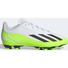 Adidas Football Shoes Children's Shoes adidas Boys' X Crazyfast.4 Molded Soccer Cleats White/Black/Green White/Black/Green