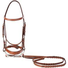 Huntley Equestrian Bridles Huntley Equestrian Fancy-Stitched Raised Bridle, Pony, Conker Color