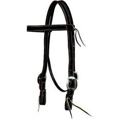 Mustang Grooming & Care Mustang Dbl Stitch Oil Harness Browband 3/4in Brown