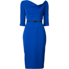 Black Halo Classic 3/4 Sleeve Jackie O Sheath Dress - Cobalt