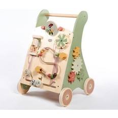 Lauflernwagen Tiny Love Holz Baby Lauflernwagen, 2-in-1 Activity Baby Lauflernhilfe, 12 interaktive Aktivitäten, motorische Fähigkeiten, kognitive Entwicklung, natürliches Design, 18 Monate, Boho Chic