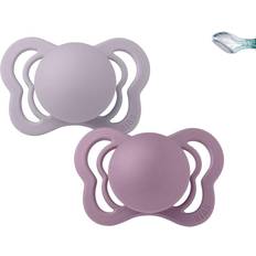 Bibs Couture Silicone Pacifier 2-pack Fossil Grey/Mauve Str. 1 Str. 1