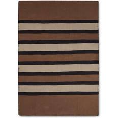 Bomull Tepper Lexington Striped Knitted Blankets Brown (170x130cm)