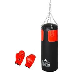 Homcom Boxsack mit Boxhandschuhen schwarz, rot