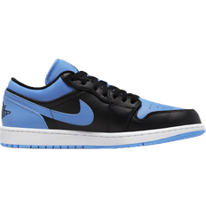 Blue - Men Shoes Nike Air Jordan 1 Low M - Black/University Blue/White