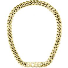 Hugo Boss Jewelry HUGO BOSS Integrated Logo Curb Chain Necklace - Gold
