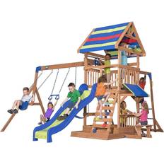 Inflatable Playground Backyard Discovery Beach Front All Cedar Wooden Swing Set
