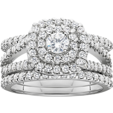 Diamond engagement rings Pompeii3 Cushion Halo Ring - White Gold/Diamonds