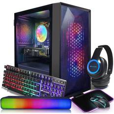 Intel Core i3 Desktop Computers STGAubron Gaming,Intel Core I3-10100F up to 4.3G,Radeon RX 5500XT 8G GDDR6,16G DDR4,512G SSD,WiFi,BT 5.0,RGB Fanx3,RGB Keybaord&Mouse&Mouse Pad,RGB Bluetooth Sound Bar,RGB Bluetooth Gaming Mic,W11H64