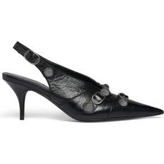Balenciaga Schuhe Balenciaga Cagole Slingback 70mm Pump black_aged_nikel