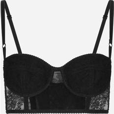Dolce & Gabbana Lace balconette corset with straps black