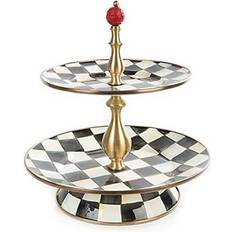 Black Cake Stands Mackenzie-Childs Courtly Check Two-Tier Cake Stand 10"