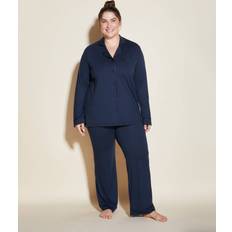 Cosabella Women's Long Sleeve Top & Pants Pajama Set, Navy/Navy