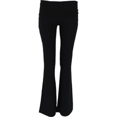 Dame Bukser Gina Tricot Soft Touch Folded Flare Trousers - Black