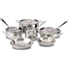 All-Clad Cookware All-Clad D3 Stainless Steel with lid 10 Parts