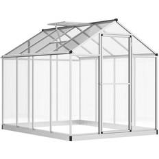 OutSunny Greenhouses OutSunny Walk-In Greenhouse 8x6ft Aluminum Polycarbonate