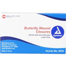 Plasters Dynarex Skin Closure Strip Secure Strip 3/8 X 1-13/16 Butterfly Closure