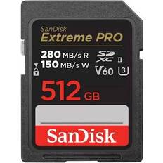 512 GB Minnekort på salg SanDisk 512 GB SDXC Extreme PRO V60 280 MB/S