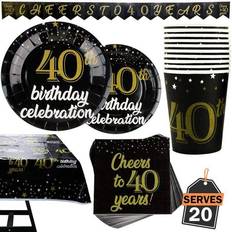 Paper Napkins 40th Birthday Party Set