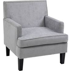 Modern gray living room Homcom Modern Accent Light Grey Armchair 32"
