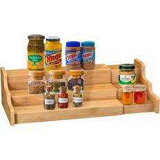 mDesign Adjustable, Expandable Kitchen Organizer Spice Rack Holder - Natural