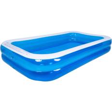 Paddling Pool Pool Central Blue and White Inflatable Swimming Pool