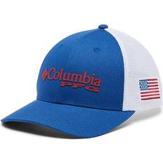 Columbia PFG Logo Mesh Ball Cap High Crown - Mountain Blue/US Flag
