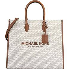 Michael Kors Mercer Soft Pink/Fawn Leather MD Belted Satchel Bag