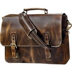 Rustic town leather laptop messenger bag for men top grain leather briefcas