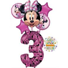 Mayflower Minnie Mouse Party Supplies 3rd Birthday Happy Helper Balloon Bouquet Decorations