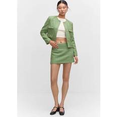 Women's Tweed Miniskirt Pastel Green Pastel Green