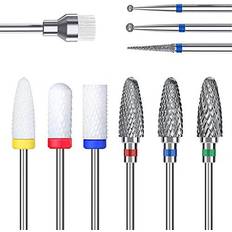 Power Tool Accessories 10pcs ceramic nail drill bits 3/32 inch professional tungsten carbide acrylic