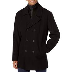 Men Capes & Ponchos Marc New York Men's Burnett Double-Breasted Wool-Blend Coat Jacket Black