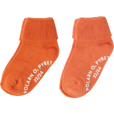 Polarn O. Pyret Plain Socks With Non-Slip Nubs 2-pack - Orange