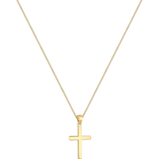 Silber Halsketten Elli Long Basic Religion Necklace with Cross Pendant - Gold