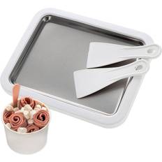 Instant Freezer Homemade Ice Cream Cold Plate Roller with 2 Spatulas