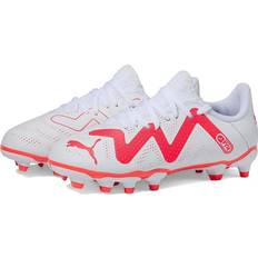Puma Kids' Future Play FG Molded Soccer Cleats White/Fire Orchard White/Fire Orchard