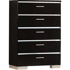 Furniture Benjara High Gloss Lacquer Coated Chest of Drawer