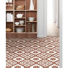 Peel stick floor tile FloorPops 12-in 12-in Terracotta Matias Peel & Stick Tiles