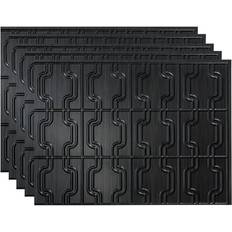 Black Floor Tiles Fasade 18 24 in. Chain Brushed Onyx Vinyl Backsplash Panel of 5, Dark