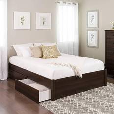 Brown Beds & Mattresses Prepac Queen Select 4-Post Platform Bed with 2