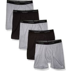 Boxer Shorts Children's Clothing Hanes Boy's Boxer Briefs 5-pack - Grey/Black Assorted