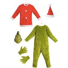 Elope The Grinch Men's Deluxe Santa Jumpsuit with Mask Costume