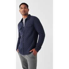 Men - Overshirts Jackets Faherty Epic Quilted Fleece CPO Navy Melange 2 Men's Clothing Navy